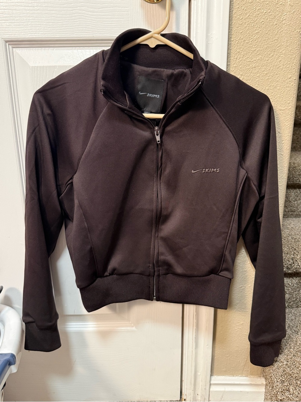 NikeSKIMS Matte Tricot Track Jacket sz XS in Dark Roast